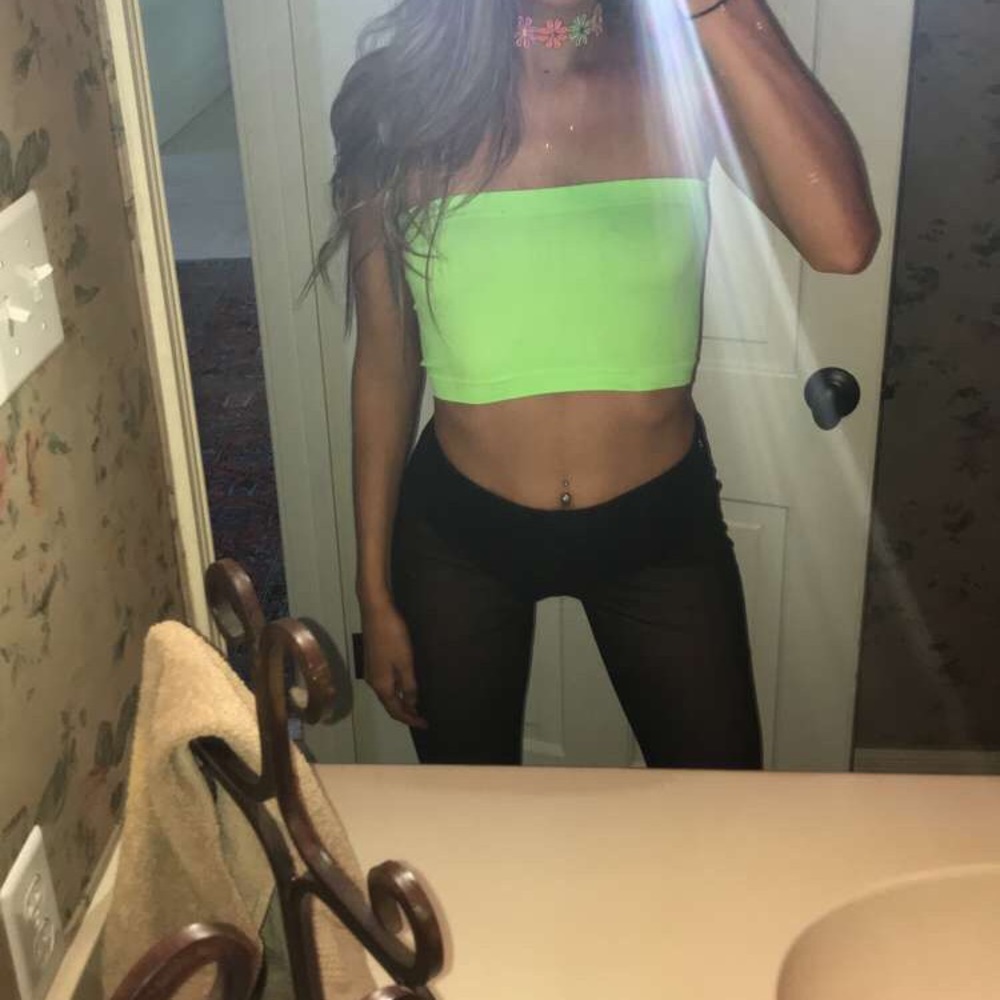 Black mesh bell bottoms